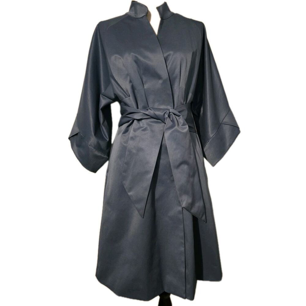 Vertigo Paris Kimono Coat Jacket 3/4 sleeve Slate Blue Size L